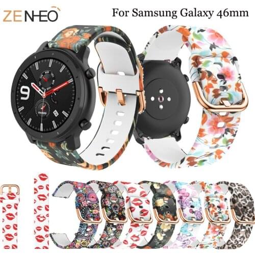 Smart Watch Strap 22mm Soft Silicone printing Watch Band Replacement Band Strap For Samsung Galaxy Watch 46mm