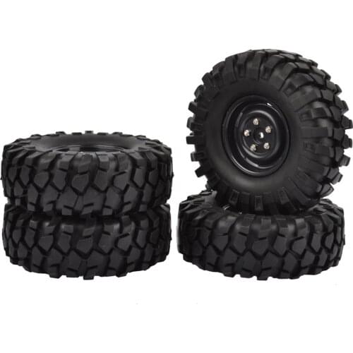 4PCS 108mm 1.9" Rubber Tires and Wheel Rims for Axial SCX10 90046 D90 D110 1/10 RC Rock Crawler
