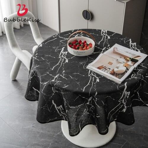 Bubble Kiss Marble Geometric Printing Tablecloth Simple Modern Cotton Linen Home Decoration Dining Coffee Table Soft Table Cloth