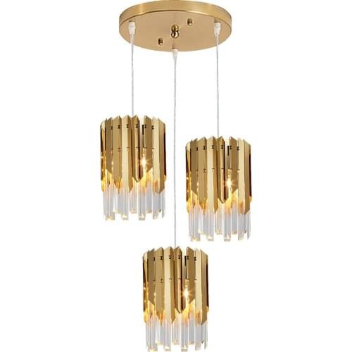 Modern gold small round crystal led chandelier lighting for dining room kitchen bedroom bedside luxury indoor lighting Fixtures