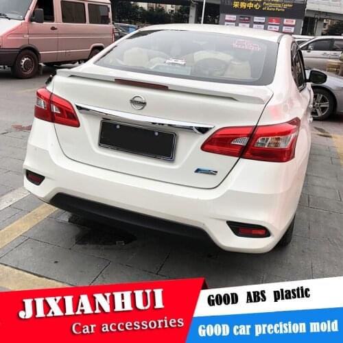 For Sentra SYLPHY Spoiler 2012-2019 Nissan Sentra RS High Quality Spoiler ABS Material Car Rear Wing Primer Color Rear Spoiler