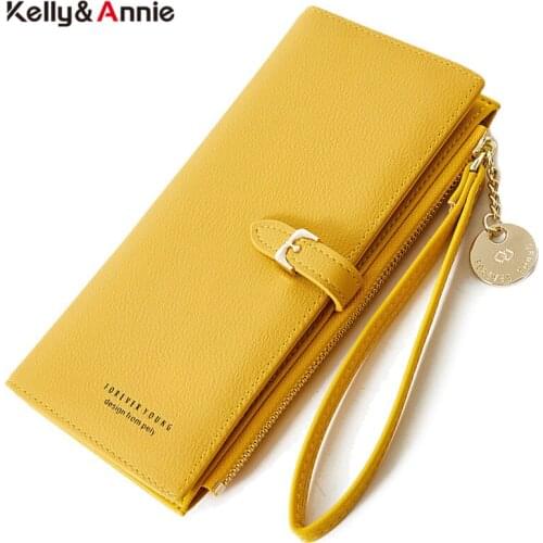 Wristband Wallet Women Many Departments Leather Wallets Clutch Ladies Long Purse Zipper Phone Pocket Card Holder Female Carteras