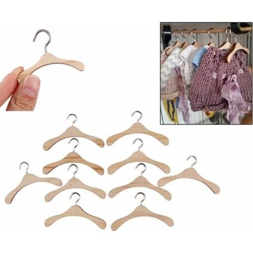 10pcs Storage Rack Non-Slip Doll Cloth Practical Hanger Holder Wooden Durable Environmental For 1/3 MSD DOD LUTS And BJD Dolls