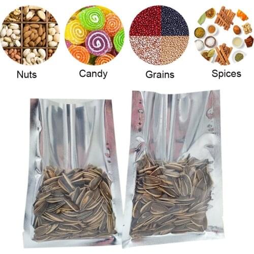 100pcs Heat Seal Storage Bags Aluminium Foil Vacuum Sealer Pouches Food Grade For Nuts MUMR999