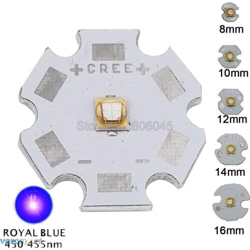 10x 5W LG3535 High Power LED Lighting Emitter Diode Royal Blue 450nm - 455nm with 8mm/12mm/14mm/16mm/20mm PCB DC3.2-3.4V 1500mA
