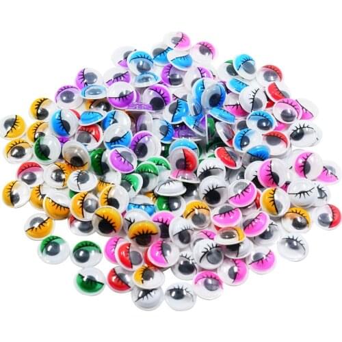 168 Pieces Colorful Self Adhesive Sticky Wiggly Wiggle Googly Eyelash Eyes Assorted Size Embellishments for Art Crafts 12mm