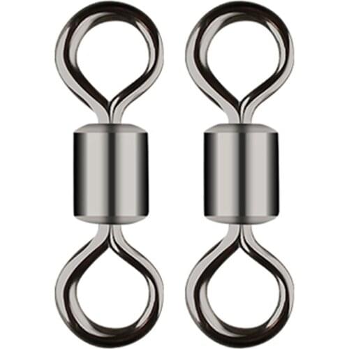 20pcs/box Fishing Barrel Bearing Rolling Swivel Solid Ring Lures Connector Fishing Tackle Accessories Fishing Tool