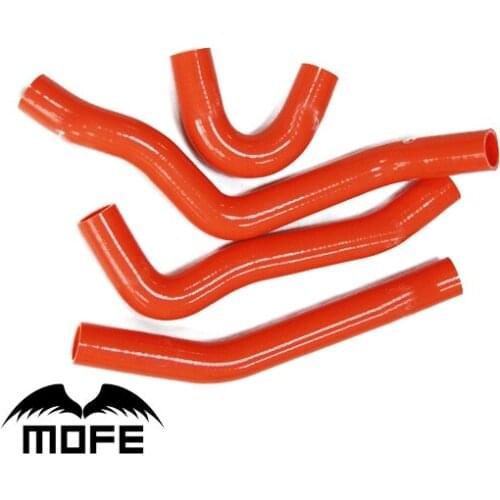 Mofe 4pcs Orange Coolant pipe Silicone Hose Kit EVO For Mitsubishi Lancer EVO 10