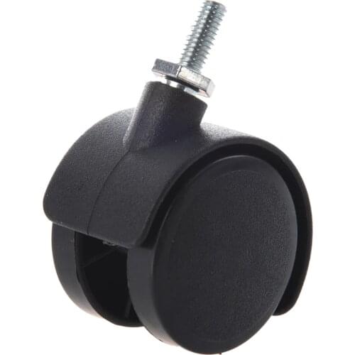 6mm Threaded Stem 40mm Dual Wheel Rotatable Caster Black