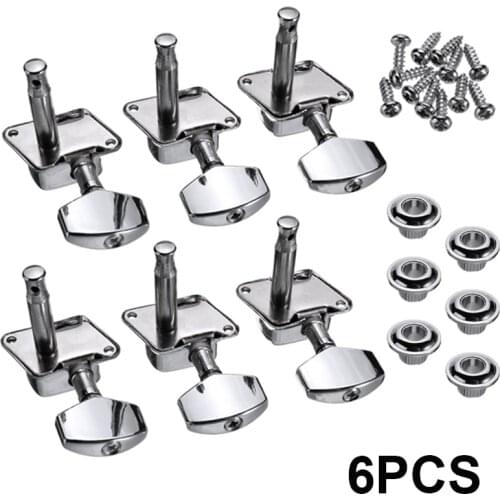 6pcs/set Metal Inline Guitar String Tuning Pegs Tuners Professional Guitar Machine Head For Acoustic Electric Guitar