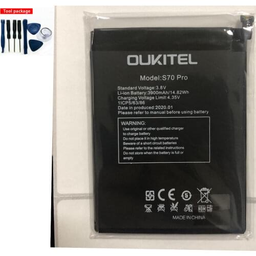 Battery for OUKITEL C17 Pro battery 3900mAh Long standby time High capacity for OUKITEL S70 Pro battery+tools