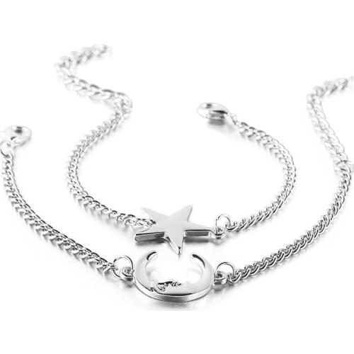 Free shipping fine stars moon hand chain brilliant starry star wholesale quick-selling new style alloy Bracelet hot sale in 2020