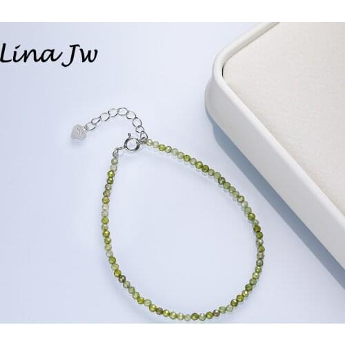 Lina Jw 2mm Zirconia Bracelet On Hand for Women 925 Sterling Silver Clasps Bangle Jewelry for Wedding Party Luxury Gift