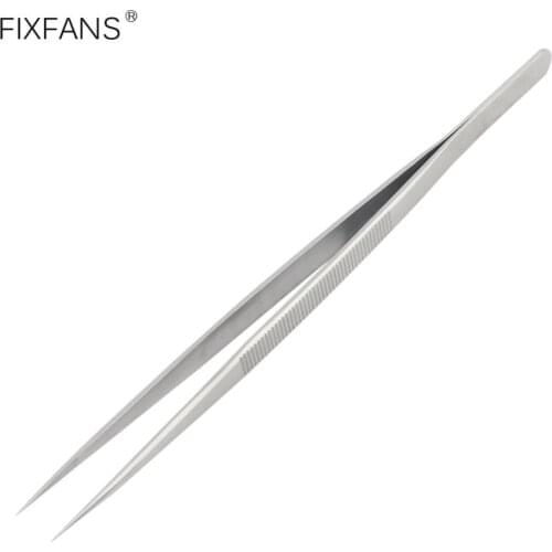 FIXFANS 165mm Long Precision Tweezers Stainless Steel Non-slip Tweezer for Craft Jewelry Lab Electronics Watchmaker Repair Tools