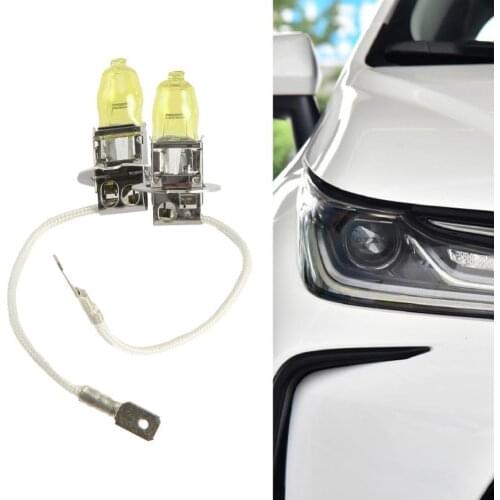 2Pcs LBGZ-309 LED Car Light Bright 12 Volt 100 Watt Golden Light H3 Halogen Headlight for Replacement of Signals Car Led Lamps