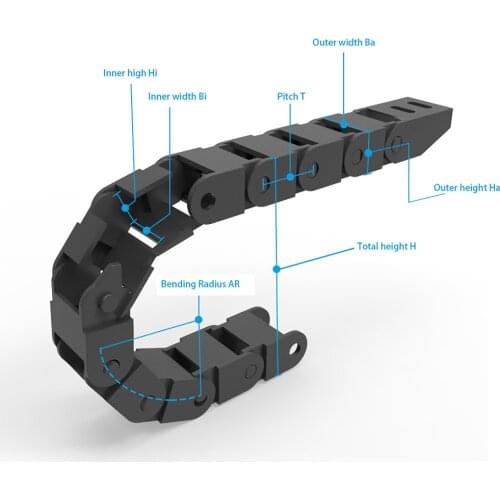 Cable Chain Drag Towline Nylon Wire Transmission Carrier for CNC Machine Tools 3D Printers, Electronic Equipment Stone Machinery