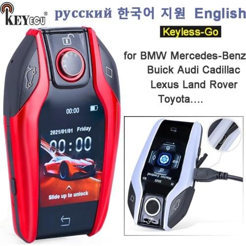 KEYECU Korean Modified Boutique Smart Remote Shell W/ LCD Screen with OBD for BMW for Ford Mazda Toyota Porsche Honda Cadillac