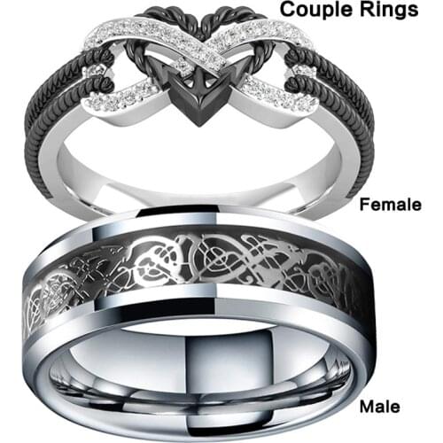 Nordic Luxury Fashion Zircon Ring Lady Couple Bracelet Retro Punk Gothic Dark Souls Grunge Multi Size Ring for Men Women Jewelry