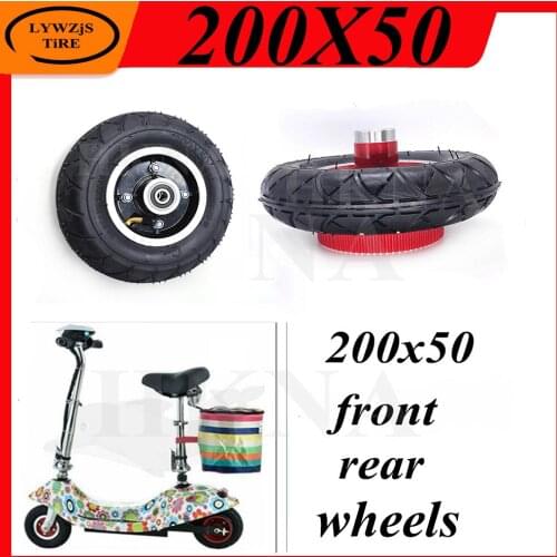 Mini Electric Scooter 200x50 Front and Rear Wheels 8 inch 8x2 Pneumatic Tire Front Wheel and Belt Rear Wheel Accessories