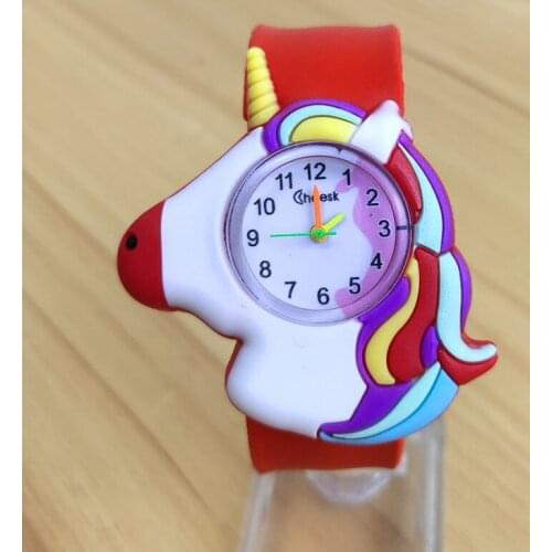 Cartoon Relogio Color Pony Girl Children Watch Kids Unicorn Sports Quartz Flap Wristwatch Baby Christmas Gift Clock Reloj Mujer