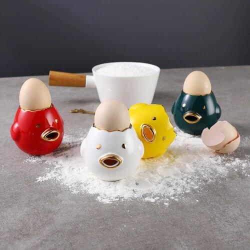 Cartoon Egg White Separator Creative Personality Cute Mini Ceramic Separator Household Kitchen Gadgets Baking Tools