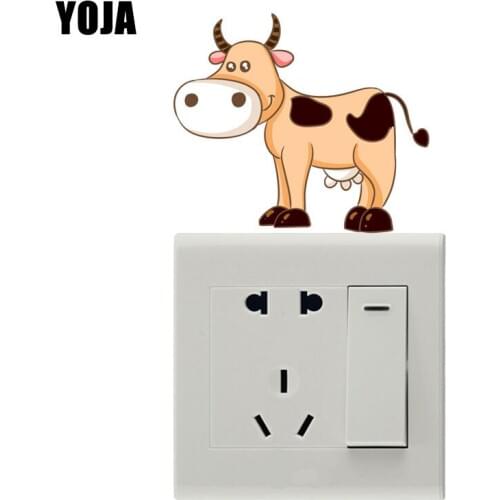 YOJA Lovely Orange Cows Personality Home Switch Decal Wall Sticker High-quality 8SS0780