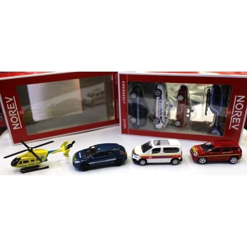New NorRev 3 inches cars Emergency Set Ploice car Rescue Cars Diecast Alloy toys For Collection Gifts