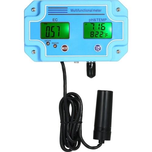 New Digital 3 in 1 Water Quality Monitor Detector with EC Electrode pH/EC/TEMP Meter LCD Tri-Meter Multi-function Tester