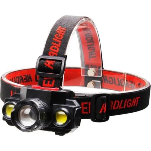 Rechargeable LED Headlamp, IPX4 Waterproof Flashlight with Zoomable Headlight, 3 Modes, COB Outdoor Headlamp for Work Emergency
