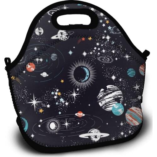 Portable Lunch Bag Space Galaxy Constellation Zodiac Star Women Reusable Lunch Bags For Work Pinic Travel 2020 Casual Handbags