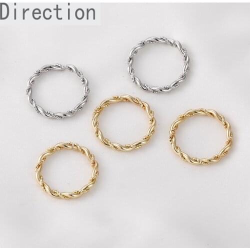 14K gold-covered twisted twist open ring link ring ring diy earrings necklace bracelet handmade jewelry basic accessories