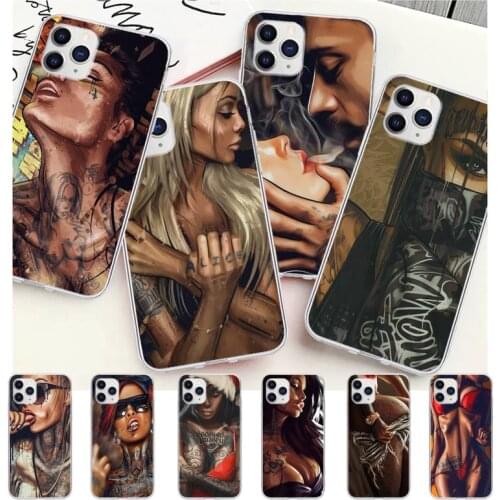 Sexy Sleeve Tattoo Girl Transparent Phone Cover Case For IPhone 12 11 Pro Max Xs X Xr 7 8 6 6s Plus 5 5s Se 2020