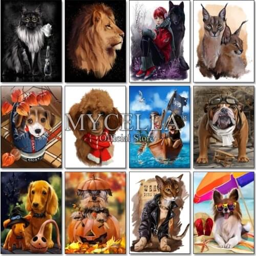 Poodle,Round,Diamond Embroidery,5D,Diamond Painting,Dog Lion Tiger Eagle Cross Stitch,Diamond Mosaic,Needlework,Christmas,Gift