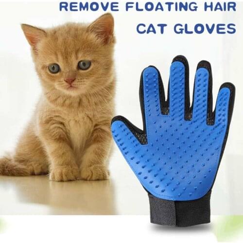 Bath Brush Cat Dog Comb Grooming Glove Pet Shedding Grooming Gloves Comb Hand Shaped Glove Five Fingers pet Clean Comb Color