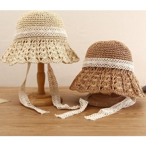 New 2021 summer sun hat bow Raffia hat Visor Temperament Straw hats Womens Sea beach vacation leisure sunscreen hats for girls