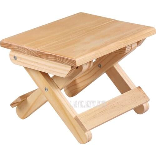 Nordic Solid Wood Foldable Leisure Stool Portable Household living Room Pine Wood Wooden Square Low Stool Outdoor Fishing Stool