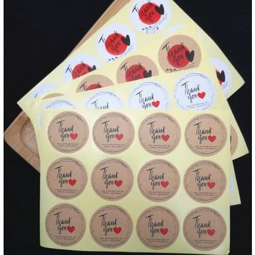 Thank You Kraft Paper Sealing Label Wedding Birthday Party Decoretion Supplies Baking Biscuit Bag Decorative Envelope Sticker