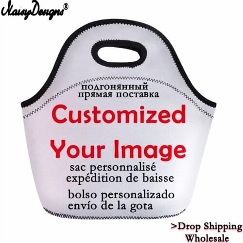 Custom Your Photo Image Lunch Bags Portable Insulated Food Picnic Women Kids Men Cooler Box Tote for Girls Drop Shiping