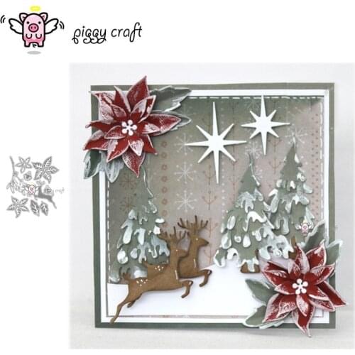 Piggy Craft metal cutting dies cut die mold Christmas flower deer bells Scrapbook paper craft knife mould blade punch stencils
