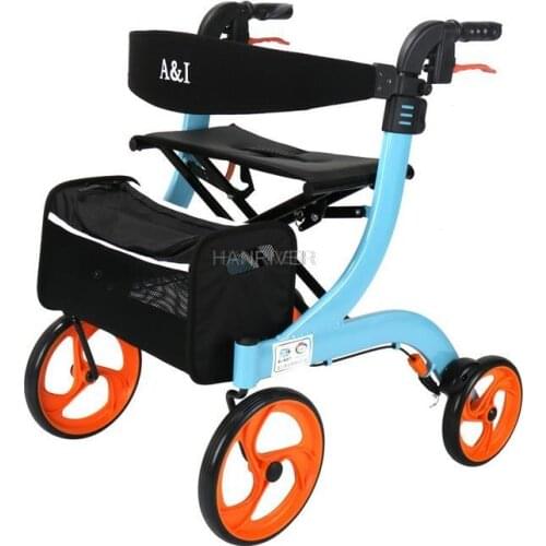 Walking AIDS with walking chairs wheelbarrows old people can sit and fold four wheels