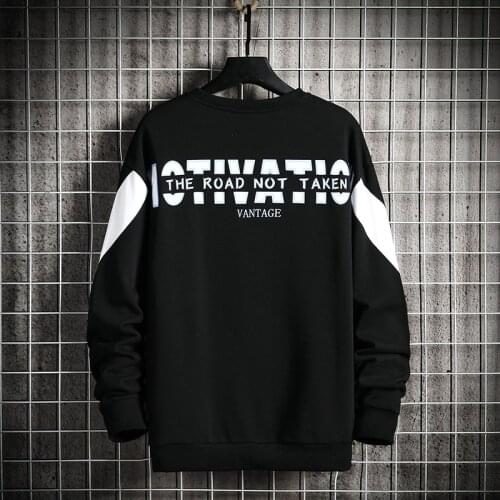 Hip Hop Men Crewneck Sweatshirt Autumn Classic Style Mens Long Sleeve Hoodies Casual Streetwear Man Brand Young People Tracksuit