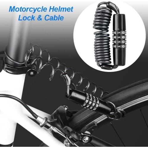 Bicycle Lock 4 Number Password Device Anti-Theft Durable Long Spring Wire Bike Motorcycle Riding Safety Accessories Bicycle Lock