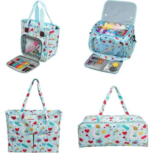 Knitting Tote Bag Yarn Storage Bag for Thread Wool Yarn Crochet Hooks,Knitting Needle and Sewing Accessories