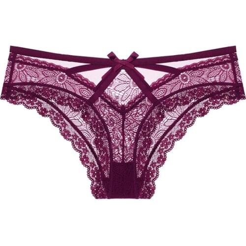Women Lace Underwear Sexy Lingerie Low Waist Briefs Female Breathable Comfortable Panties Ultra-Thin French Romantic Underpants