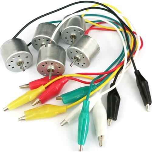 1pc DIY 310 Micro DC Motor with Colorful Crocodile Clip Technology Making 1.5V-6V