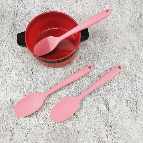 1PCS Cooking Spoon Silicone Mini Solid Color Easy to Clean Serving Spoon Baking Spoon Rice Spoon Coffee Spoon Tableware