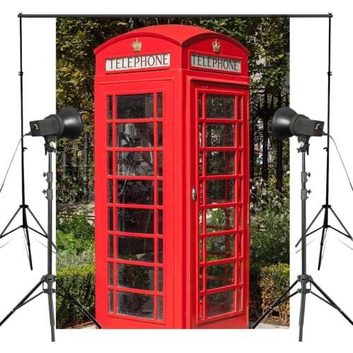 150x220cm Retro Red Telephone Box Photo Background London Call Tool Backdrop European theme Photography Studio Backdrop Props