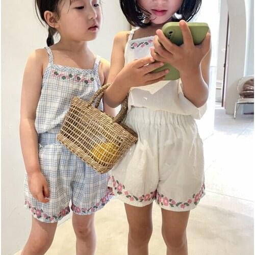 2021 Baby Girl Fashion Clothing Set Cute Bow Camisole + shorts Clothes Sets Children Party Birthday Wear 30