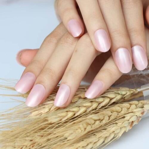 24pcs Latest models candy oval excellent touch design fake nails pearl P267X