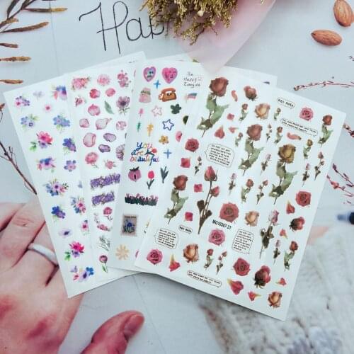 3D DIY New Arrival Fashion Hot Selling Nail Stickers Spring Flowers Women Girls' Fingernail Decals Manicure Art Hand Decoration